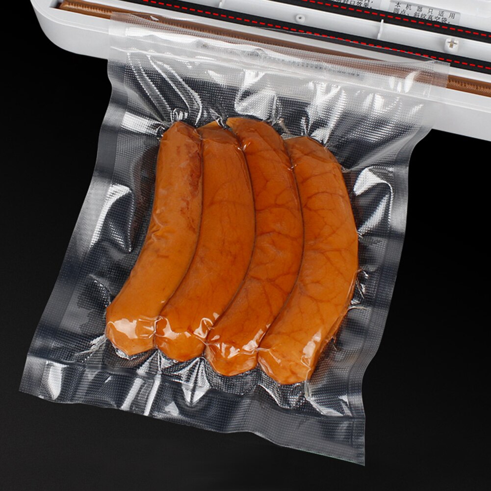 100Pcs Food Storage Clips Wrap Embossed Textured Food Vacuum Bags Pouche Packaging Freezing Kitchen Bag Strong Sealer Storage