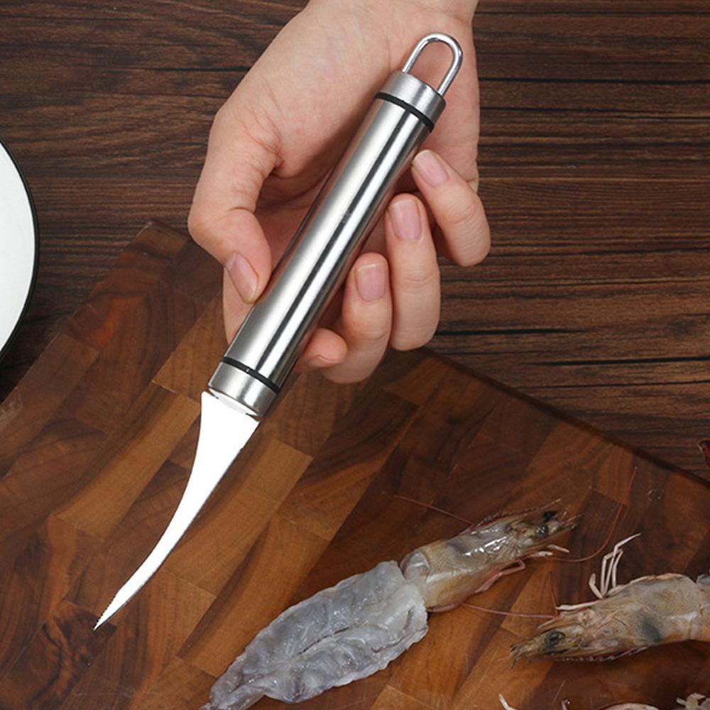 1pcs Stainless Steel Peeling Shrimp Lobster Knifes Shrimp Line Practical Seafood Tools Portable Kitchen Supplies