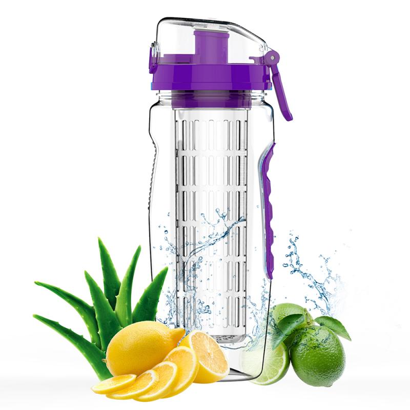 32oz 900ml Fruit Infuser Juice Shaker Sports Lemon Water Bottle With Flip Top Portable BPA Free Portable Climbing Camp Water Cup: 04