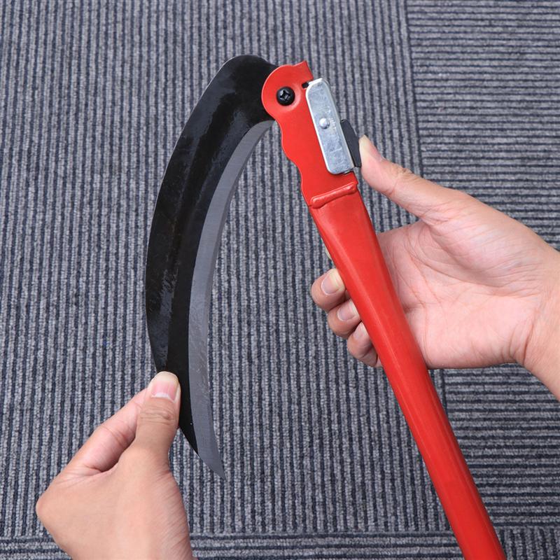 Faucille d'herbe de jardinage en acier avec poignée en acier outil de jardin léger et Durable parfait pour désherber et cultiver (rouge)