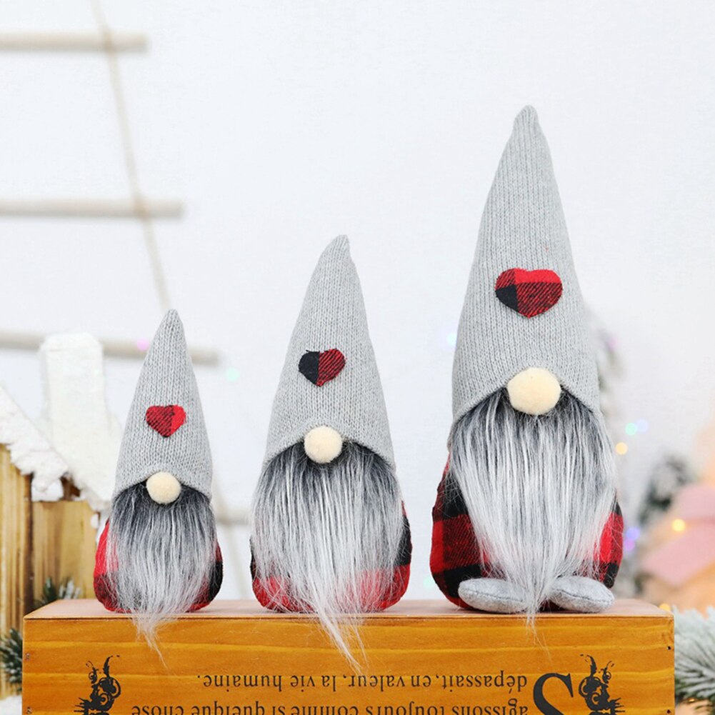 Julepynt gnome ansigtsløs santa dukkevindue borddekoration