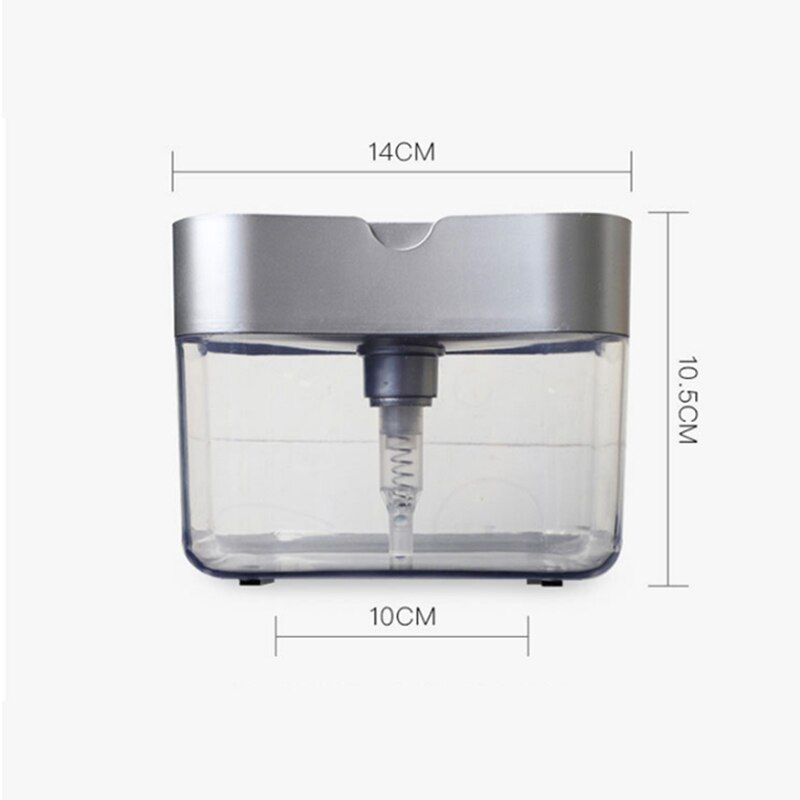 Dispensador de jabón líquido de plástico para cocina, soporte para estropajo, caja de esponjas con dispensador de jabón, limpieza para utensilios de cocina