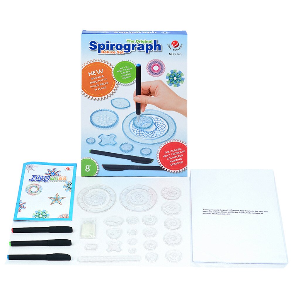 Kinderen Tekening Gereedschappen Heerser Opstellen Briefpapier Spirograph Gears Wielen Accessoires Educatief Speelgoed Voor Kinderen Student