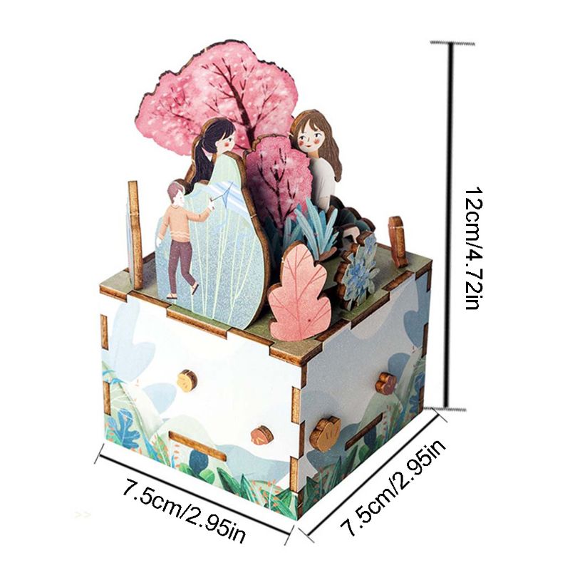 Shop. DIY Wooden Musical Box Girl and Spring Music Box Puzzle Kit Kids Assembly Toy