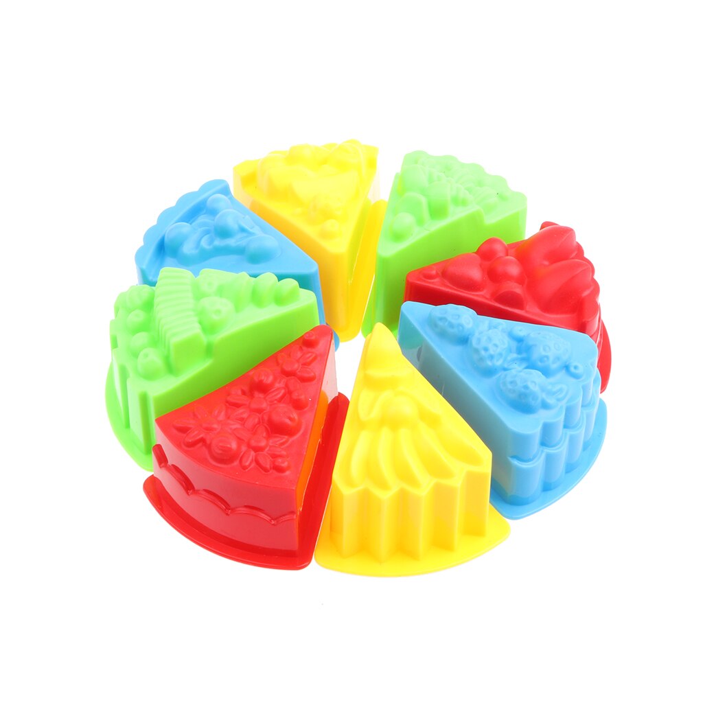 Multi-color Plastic Cake Strand Speelgoed Set Voor Kinderen Seaside Zand Speelgoed Presenteert Set Van 8