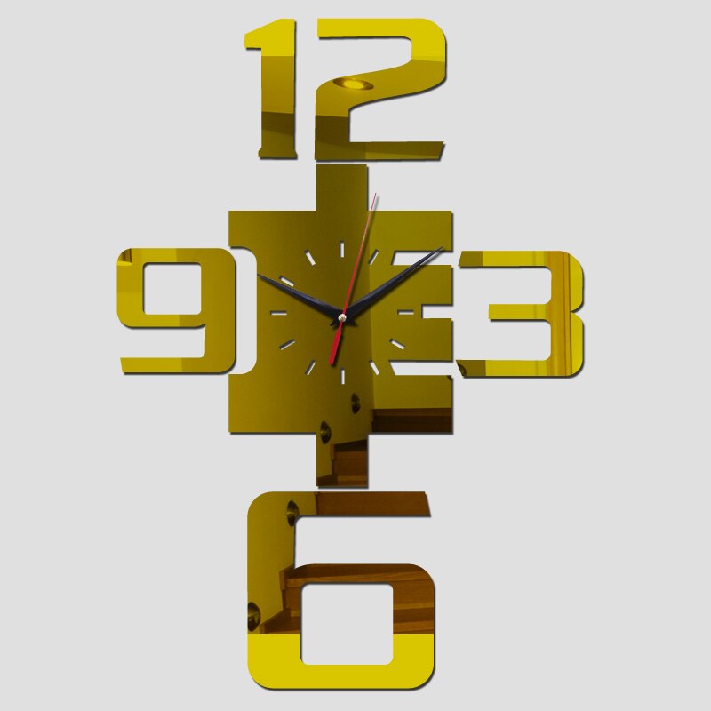 Ægte vægur ur ure horloge reloj de pared stor dekorativ kvarts stue moderne akryl 3d spejl nål