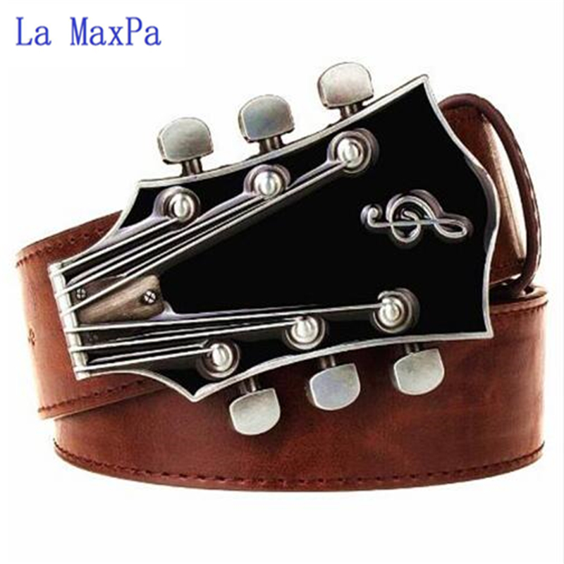 Men belt metal buckle belts Retro guitar Street Dance accessories Performance apparel hip hop waistband novel belt