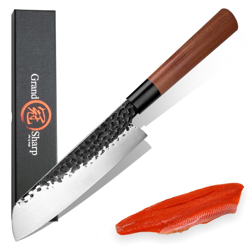 Ensemble de couteaux de Chef japonais Santoku Nakiri, couperet, utilitaire de tranchage, outils de boucherie en acier inoxydable 440C: 7 inch santoku
