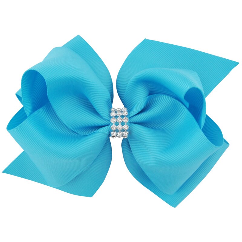 20 kleuren 6 inch meisjes luxe strass strik haarspeldjes kinderen grosgrain lint haarstrik haarspelden hoofddeksels haaraccessoires: Kleur 18