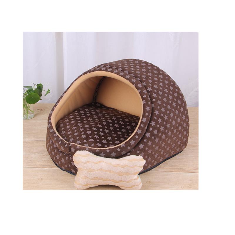 Hond Bed Huis Kat Nest Vier Seizoenen Universele Kennel Kleine Medium Honden Bed Volledig Afneembare Wasbare Kennel Sofa Terug socket: xingxing / 26X27X26