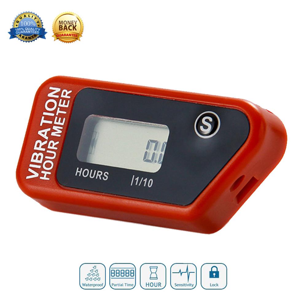 Digital Wireless Vibration Hour Meter Resettable Meter For Motorcycle ATV Dirt Bike Lawn Mower Machine Equipment RL-HM016B