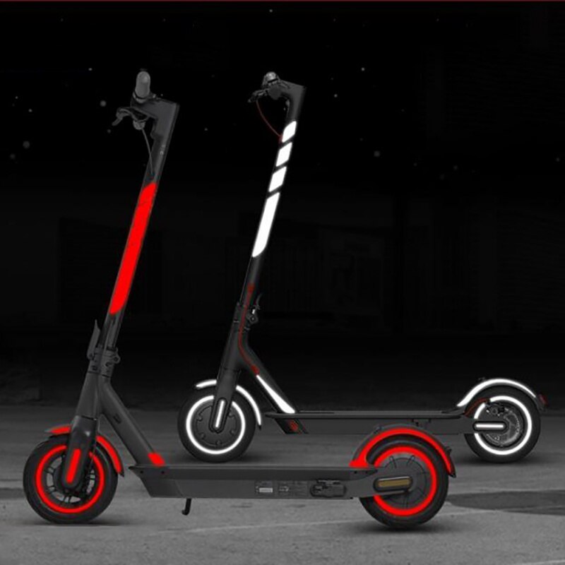 Scooter Reflective Sticker Front Rear Wheel Tyre Cover Protective Electric Scooter Parts Safety Warning Strip For Xiaomi M365