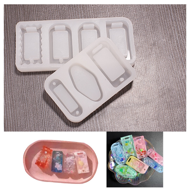 DIY Epoxy Resin Mold Various Square Keychain Tag Pendant Molds Epoxy Shaker Molds