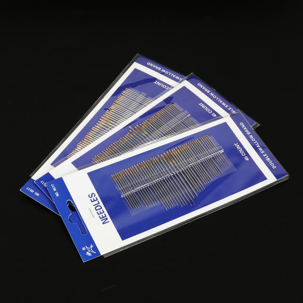 45pcs Multi-size Gold Tail Sewing Needles Hand Sewing Needle Home DIY Sewing Tool