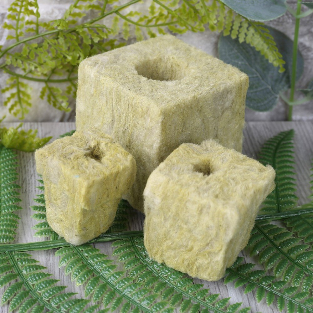 Miljövänlig rockwool kub hydroponic odlingsmedier jordlös odling plantering kompress bas