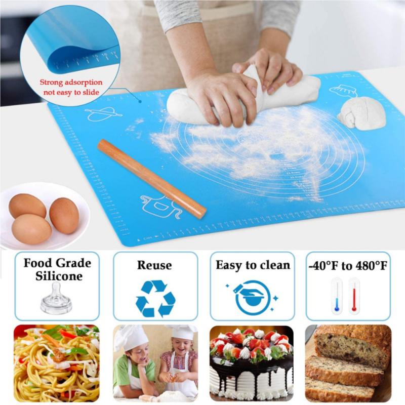 6 Kleuren 50*40Cm Siliconen Kneden Mat Antislip Non-stick Food Grade Siliconen Bakken Mat herbruikbare Milieuvriendelijke Keuken Gereedschap