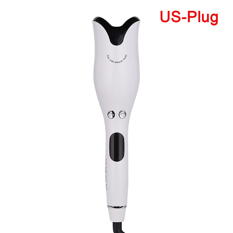 Automatic Curling Iron Air Curler Rotating Air Curly Wave Hair Styling Tool: White-US