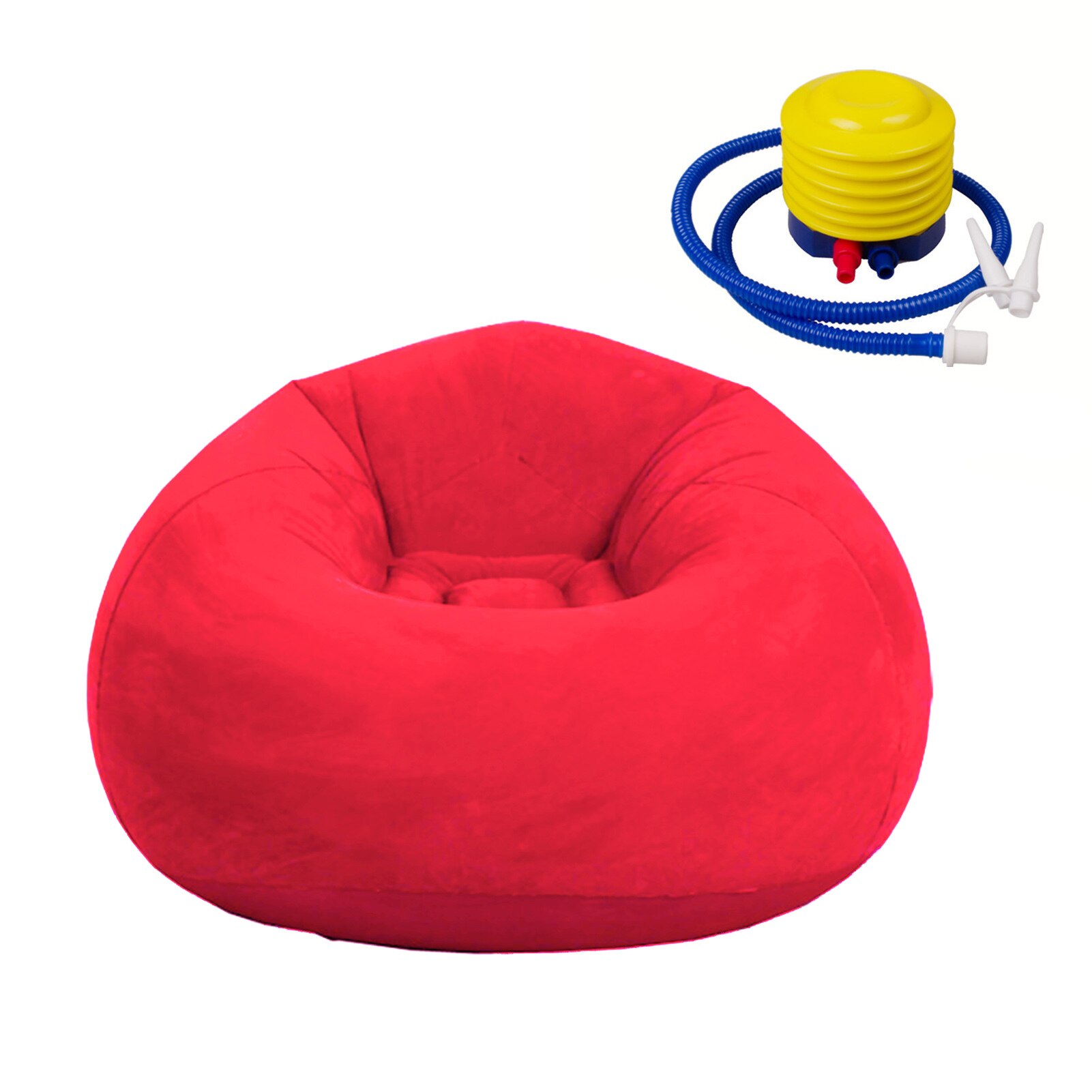 Fauteuil Wasbare Comfortabele Bean Bag Stoel Opblaasbare Luie Sofa Vouwen Lounger Ultra Zachte Couch Slaapkamer Woonkamer Outdoor: Red B