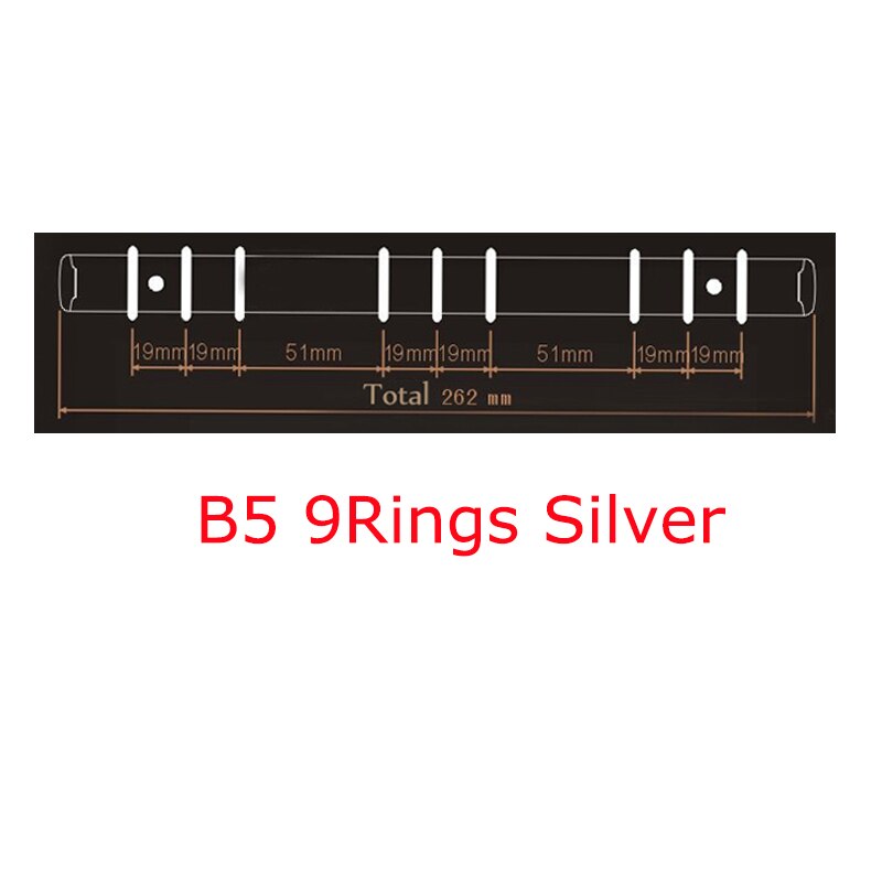 Metal Binding Clips Sliver Binder Clip Loose-leaf Binder File Folder Hoop DIY Album Scrapbook Circle Ring Binders: B5 9Rings Silver