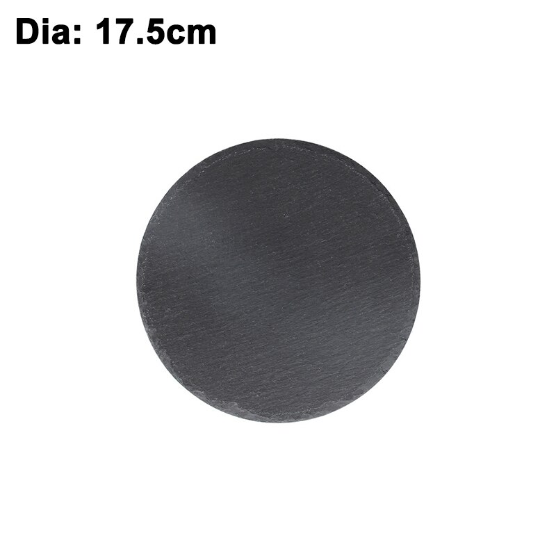 Naturalne łupki płytkie talerze na stek makaron Sushi kuchnia jedzenie w restauracji danie spodek okrągły deser ciasto naczynia Pizza taca na owoce: 17.5cm