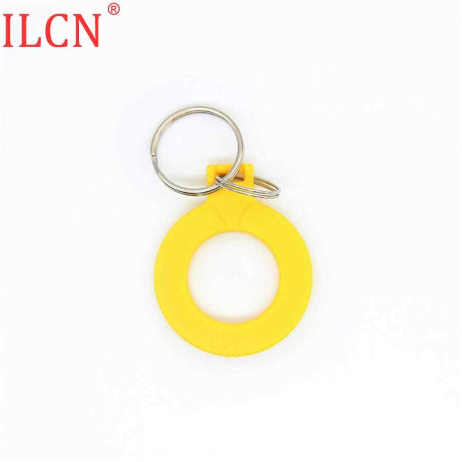 125 khz id fjernkontroll  em4100 tk4100 nøkkelring rfid-bånd skrivebeskyttet token kode adgangskontrollkort sirkulær rød svart blå gul grønn 1: 1 stk gul