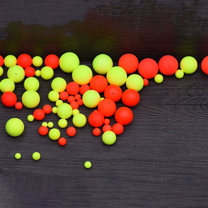 100PCS/lot φ 6.5mm-27mm EPS Foam Fishing Float Hard Balls Buoyancy Ball Float Gear Fish Float Outdoor Fishing Floating Accessory