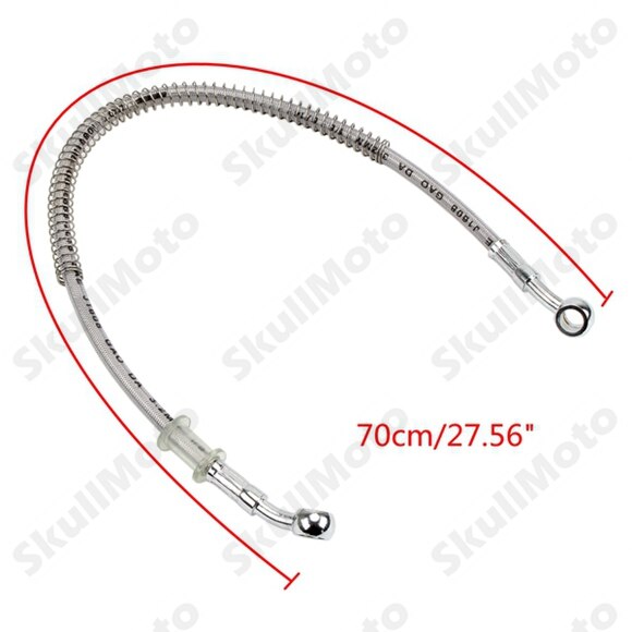 Kit de manguera de freno de motocross para motocicleta, tubería de aceite, línea trenzada, acero inoxidable reforzado hidráulico, ajuste trenzado, ATV Pit Bike: 70cm