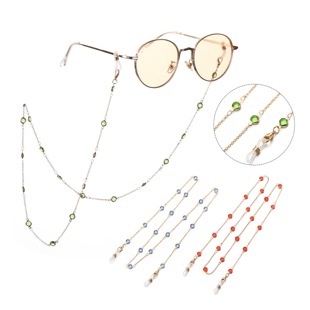 Crystal Kralen Bril Kettingen Vrouwen Mannen Mode Brillen Accessoires Antislip Zonnebril Ketting Koord Lanyard Strap 78Cm