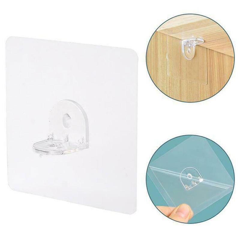 Wardrobe Partition Holder Transparent Self Adhesive Hook Divider Storage Holder Layered Isolation Wardrobe Partition Holder: 1 pair