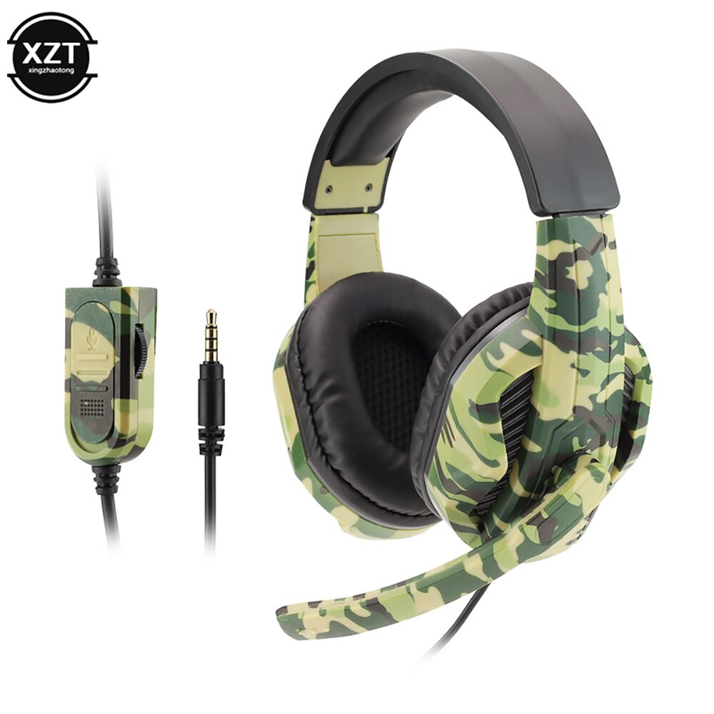 3.5mm Camouflage Gaming Headset Gamer Stereo Head-mounted Headphone Computer Earphones for PS4 PS3 Xbox Switch