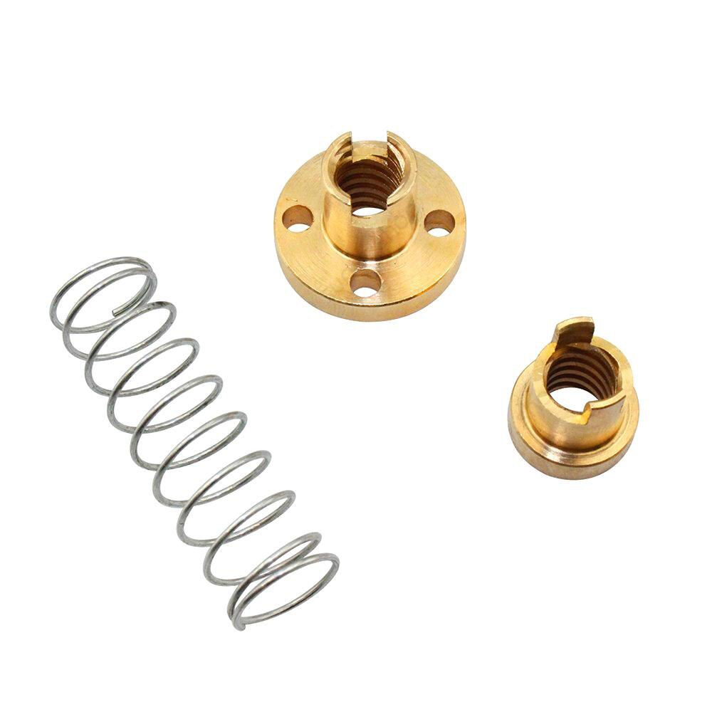 T8 Lead Screw 100/150/200/250/300/320/330mm Trapezoidal Lead Screw Stepper Motor+Anti-Backlash Nut 8MM Thread 8mm For 3D Printer