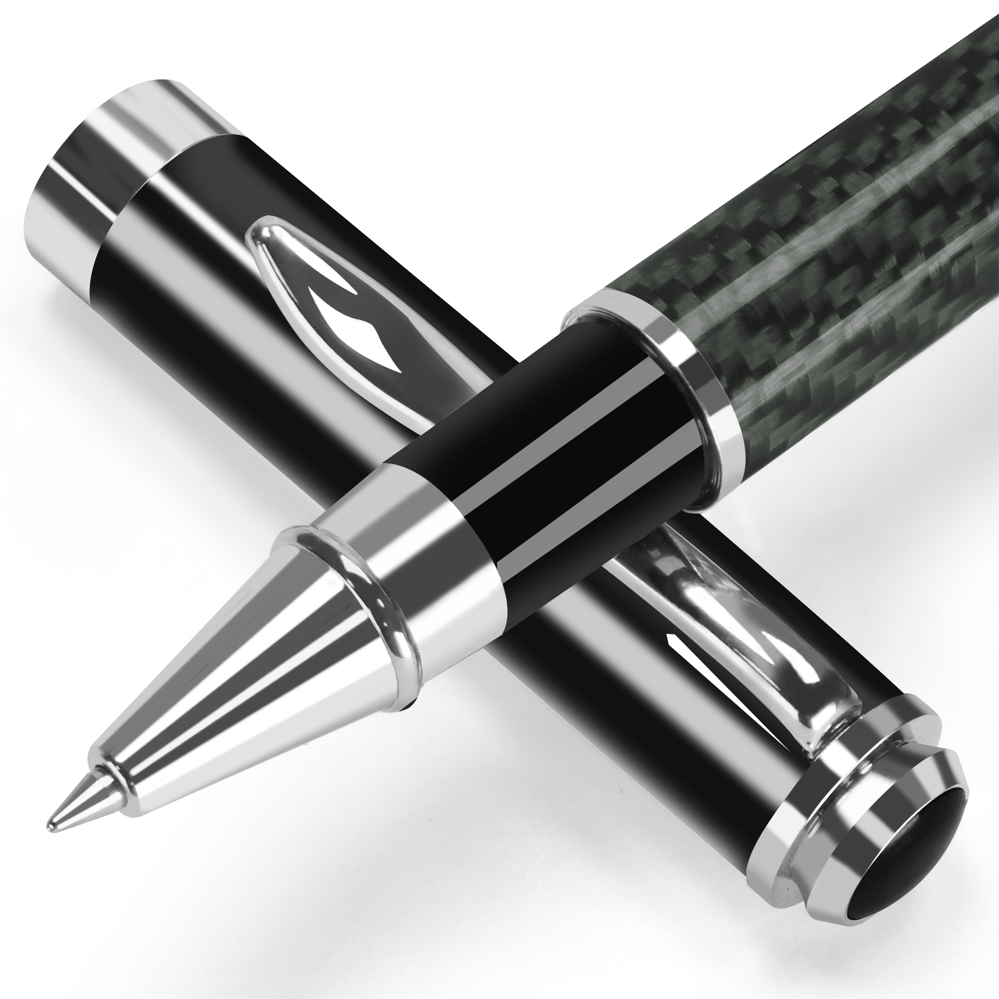 STONEGO stylo Signature en Fiber de carbone, stylos à encre Gel en métal de supérieure Micro Point 0.5mm stylo à bille d'écriture lisse à encre noire