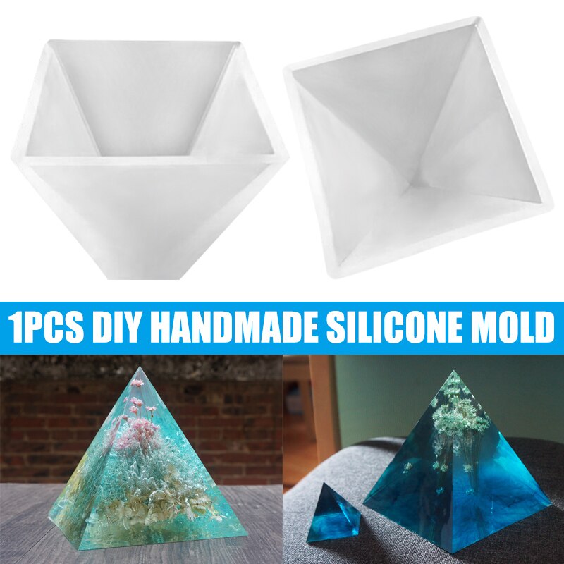 Pyramid Silicone Stencil Resin Jewelry Making Template Epoxy Pendant Craft DIY Tool 50*50mm C1