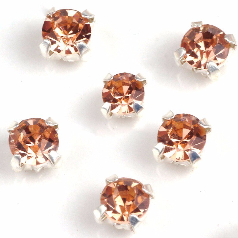 Pulaqi 4mm 100 stks Glas Steentjes Naaien Diamant Vorm Voor Kleding Naald Sticker Op Applique Naaien Voor Kleding bruiloft Decor F: picture color 1