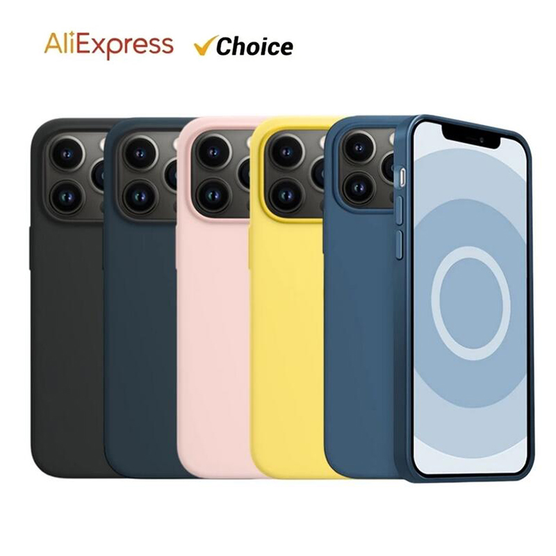 Funda de silicona líquida de animación oficial para iPhone 13 Pro Max 13 Mini con funda Magsafe, funda protectora de carga inalámbrica