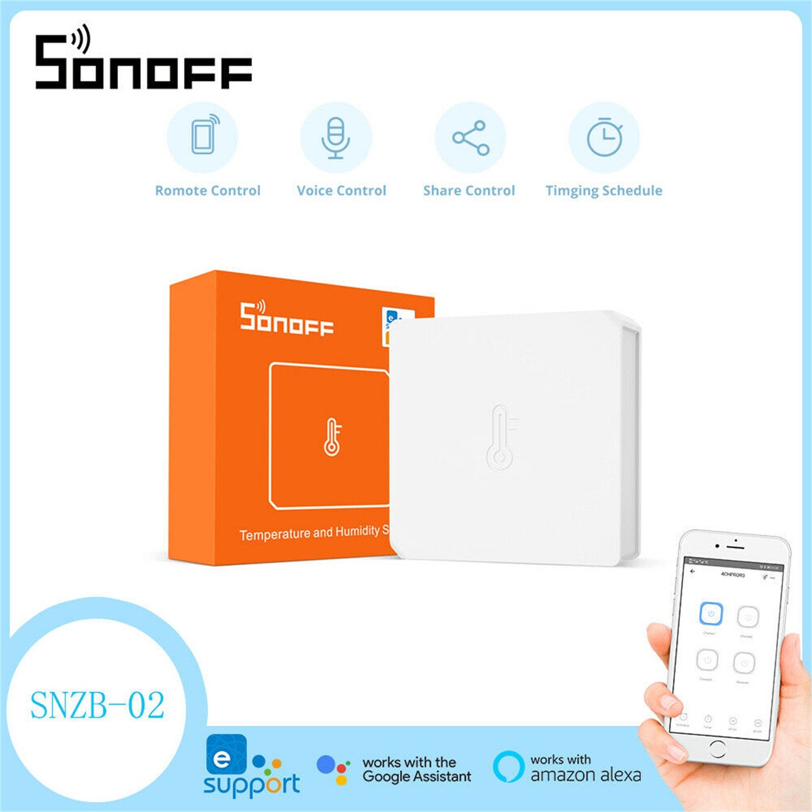 Smart Switch SONOFF-SNZB-02-Zigbee Temperatuur En Vochtigheid Sensor Smart Home Remotel Monitor Smart Home Automation Controle