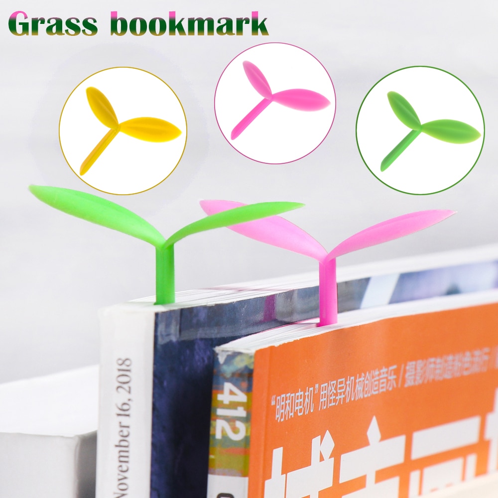Siliconen Creatieve Kleine Spruit Gras Bladwijzers Gras Bookmark Note Pad Memo Briefpapier Bookmark Supplies