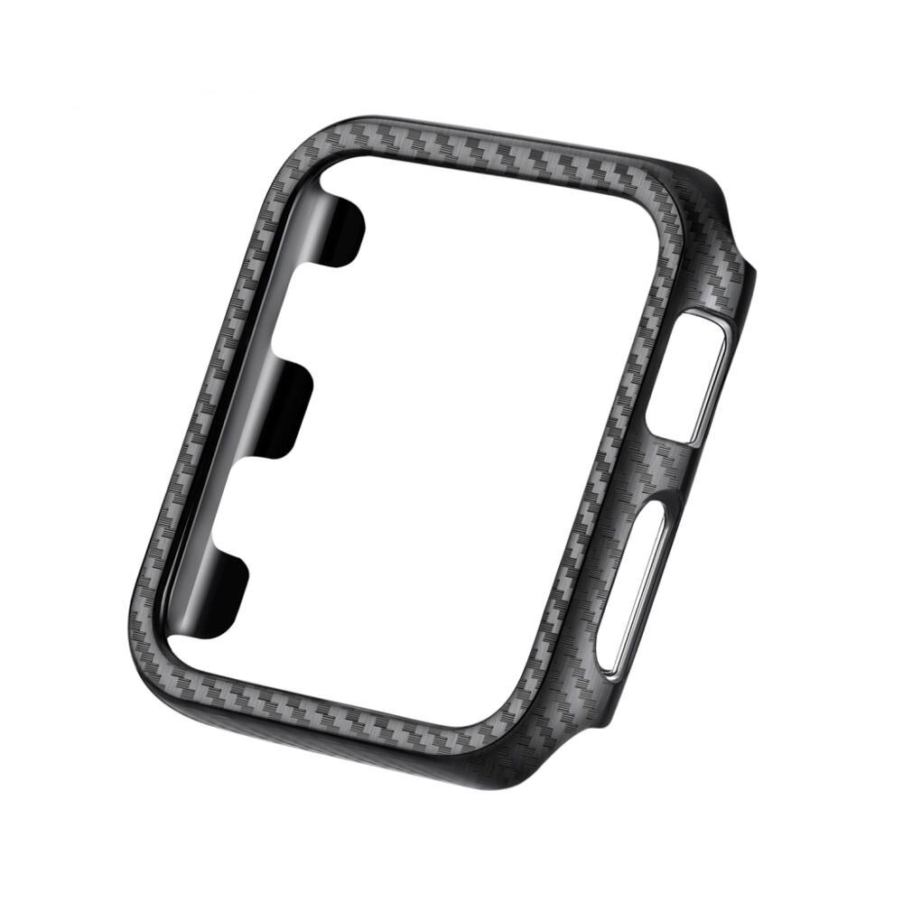 Carbon Fiber Pc Case Beschermende Frame Voor Apple Watch7 6 5 4 3 Iwatch Cover 38Mm 42Mm 45mm 44Mm Bumper Horloge Band Accessoires