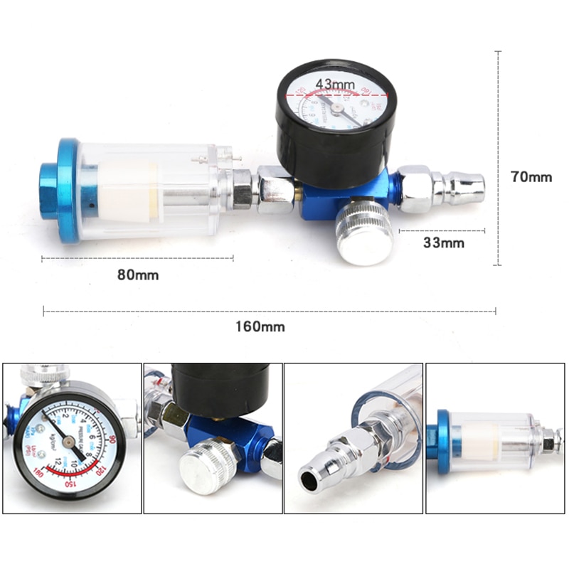 1 st 1/4 '' oljevattenavskiljare inline luftslang filter fuktavskiljare för kompressor sprutpistol
