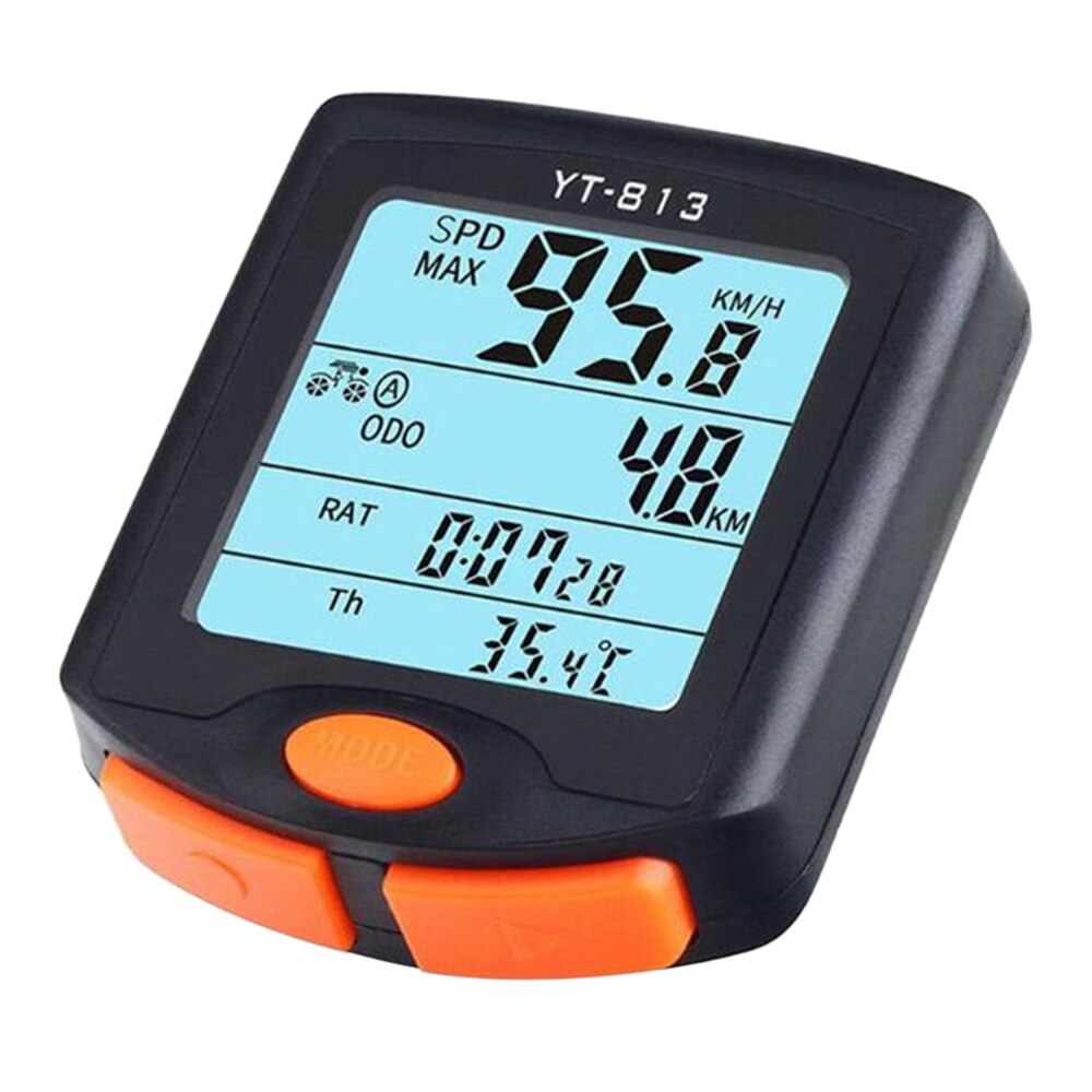 MTB Bicycle Speedometer Bike Odometer Cycling Multi Function Waterproof Bike Computer 4 Line Display With Backlight: wireless