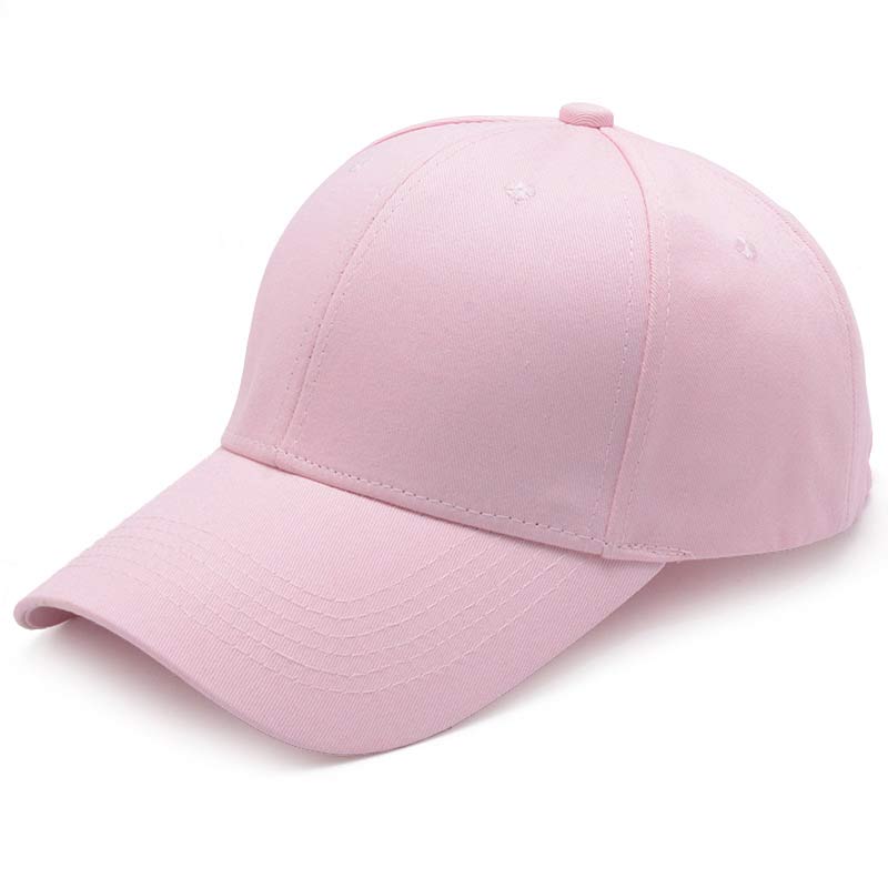 Simple gorro de algodón para papá gorra de béisbol de los hombres casuales de verano gorra de mujer 6 Panel Marina Rosa gris blanco negro vino rojo Beige: Rosa