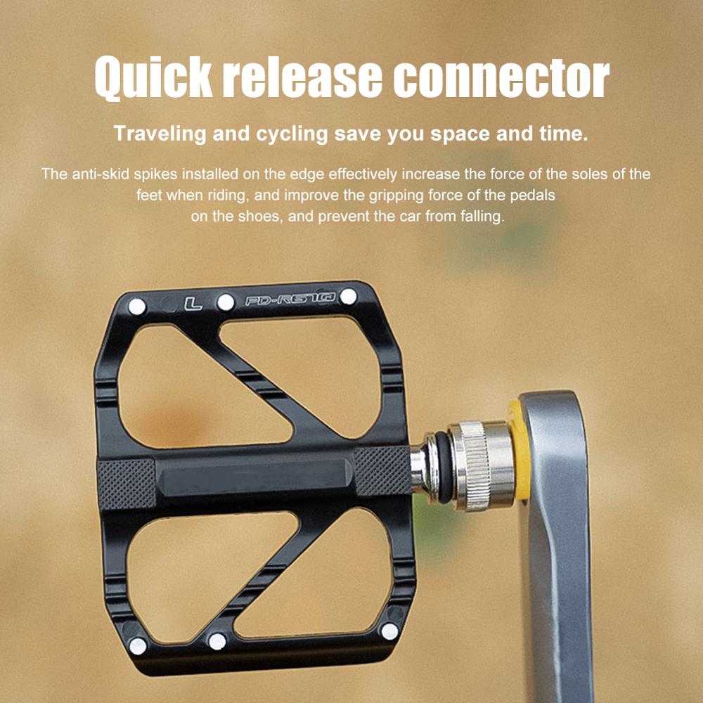 Mountain Bike Road Bike Pedal Quick Release Non-slip Ultra Light Pedal 3 Bearing Pedal Mountain Bike Bicycle Accessories