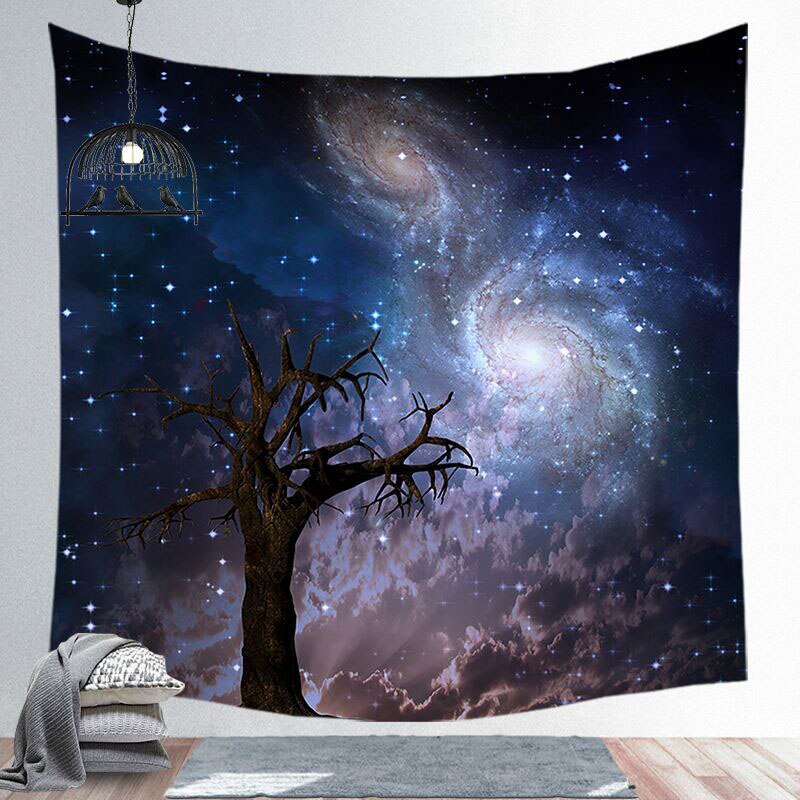 1 stuk 95*73cm sterrenhemel, sterrenhemel, nachtscène, stoffen wandtapijt, polyester, hangend wandtapijt, decoratief wandtapijt, woondecoratie: H01