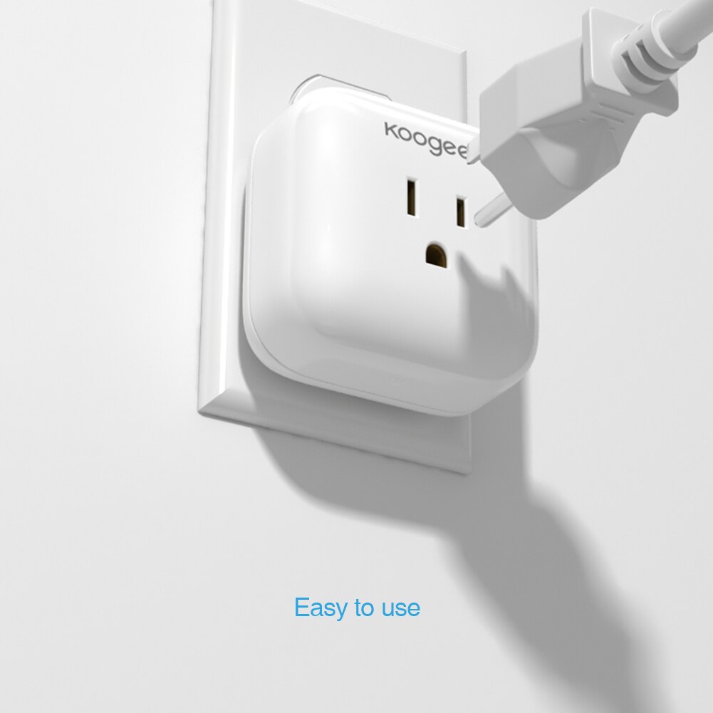 Koogeek wi-fi smart stik stemmestyring til apple homekit alexa google assistent timer energiovervågning ingen hub påkrævet os stik