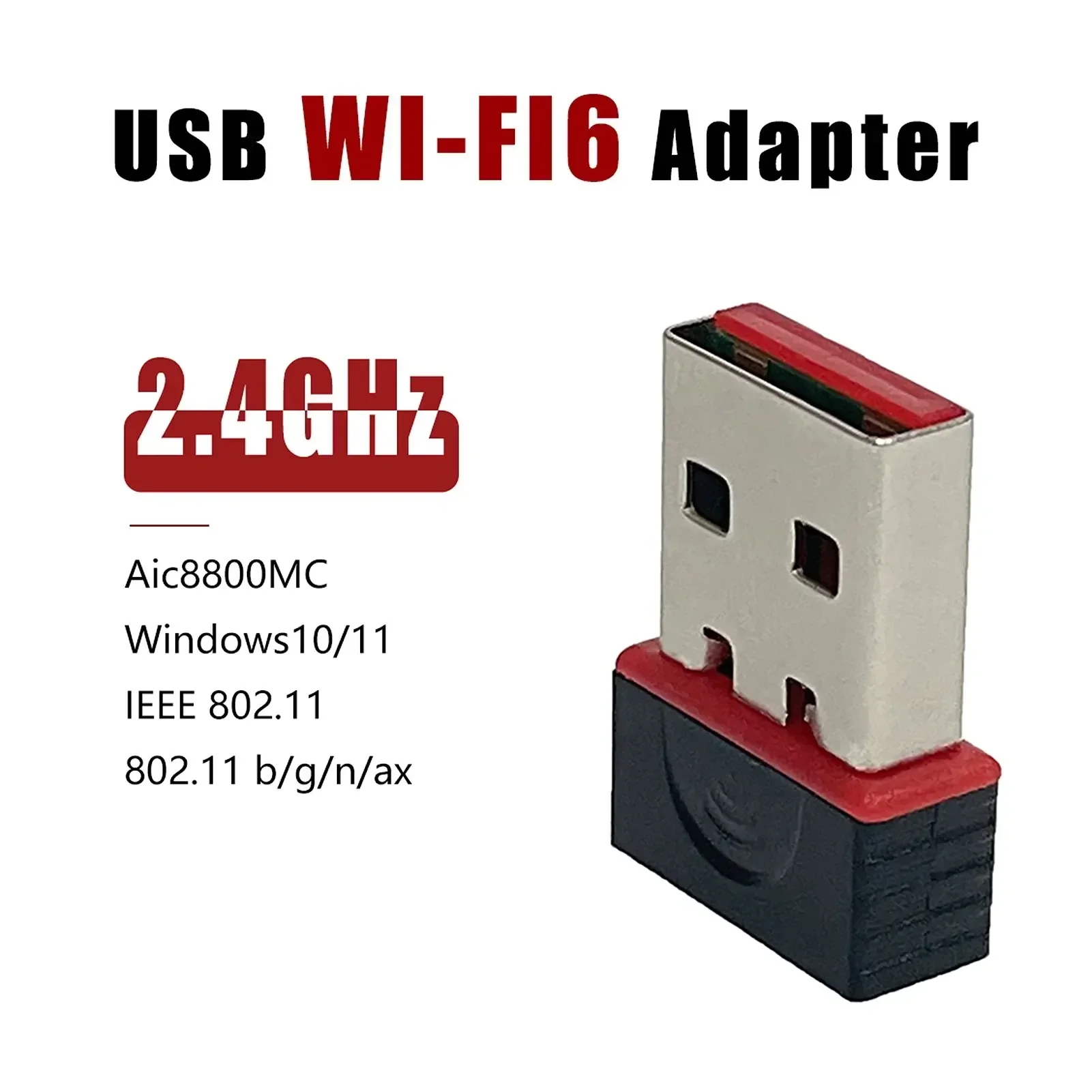 Ricezione segnale di rete WIFI 6 Mini adattatore Wi-Fi senza driver per PC Computer da tavolo Scheda di rete 2.4G USB Plug and Play