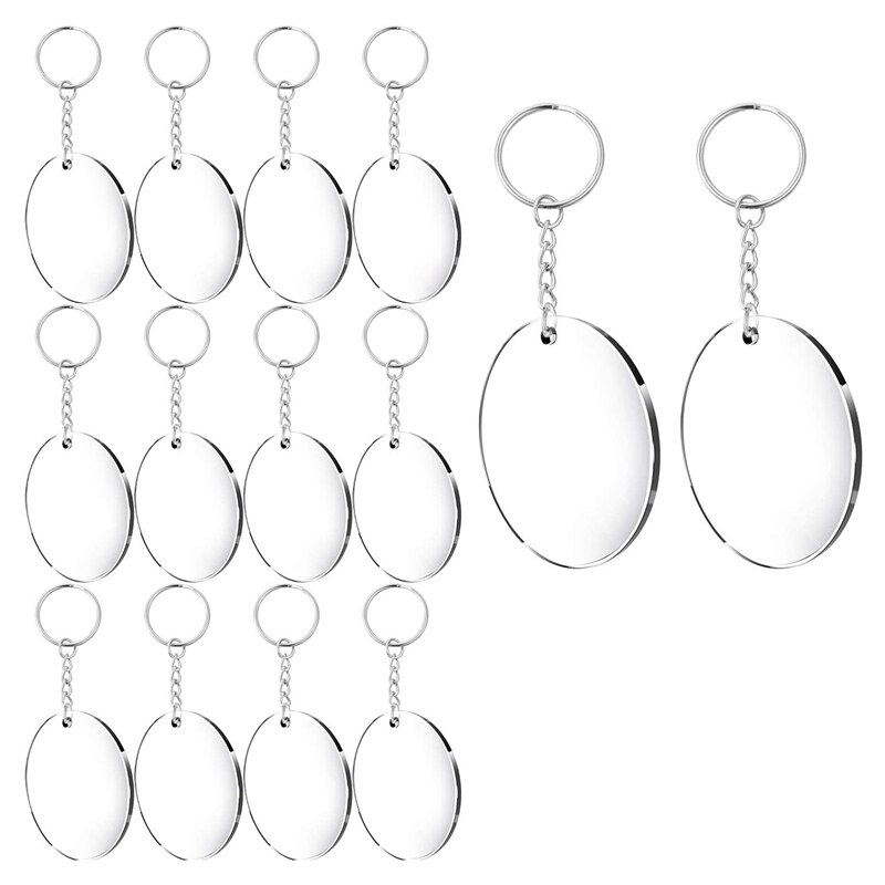 Acrylic Transparent Discs and Key Chains Clear Acrylic Keychain Blanks for DIY Projects and Crafts, 2 Inch: Default Title