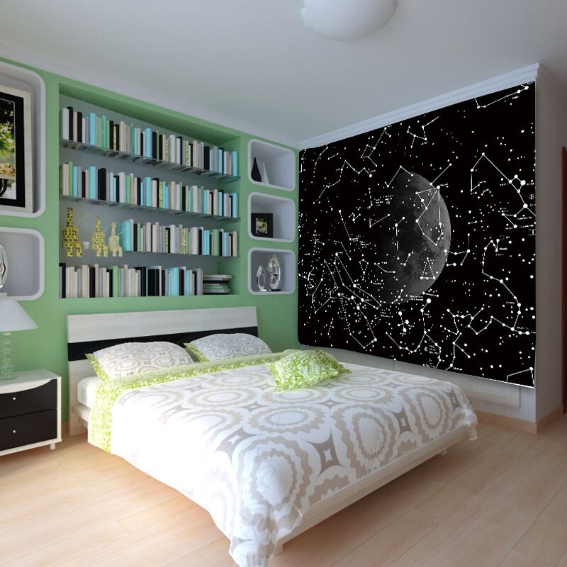 Univers månen væg klud ins boligindretning galakse konstellationsserie stjernehimmel tapet baggrund væg klud