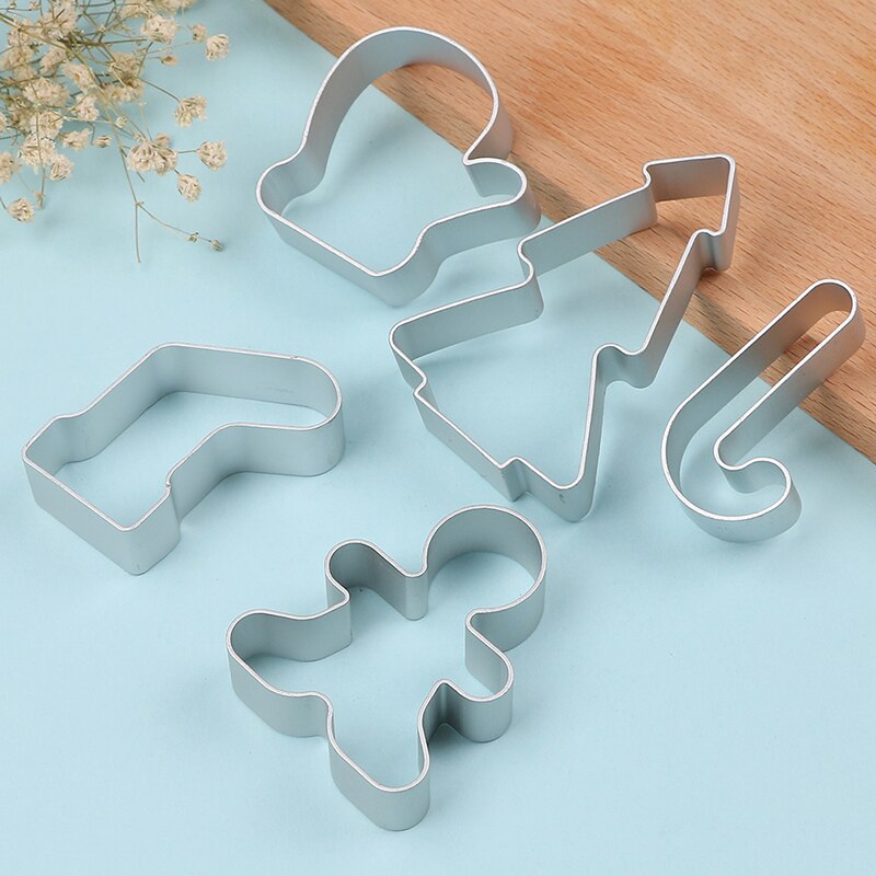 5 ×Christmas Cookie Cutter Biscuit Mould Aluminium Sugarcraft Cutter Bakken Tool Christmas Cookie Set Cutter Biscuit Mould