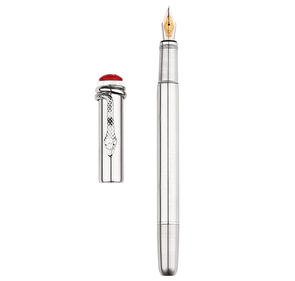 Moonman Master F9 Metal Fountain Pen Snake / Spider Piston Ink Pen F Nib 0.5mm Original Box: Stainless-Snake