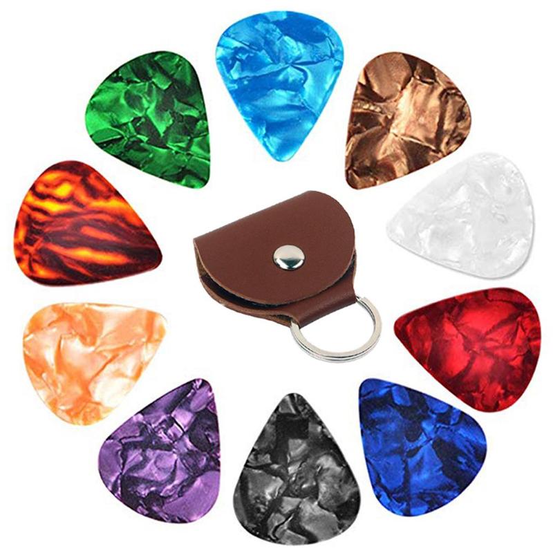 10pcs Elektrische Plectrums Duurzaam Verfijnen Plastic Plectrums met Houder Tas Gitaar Accessoires Ontworpen voor Elektrische Gitaren